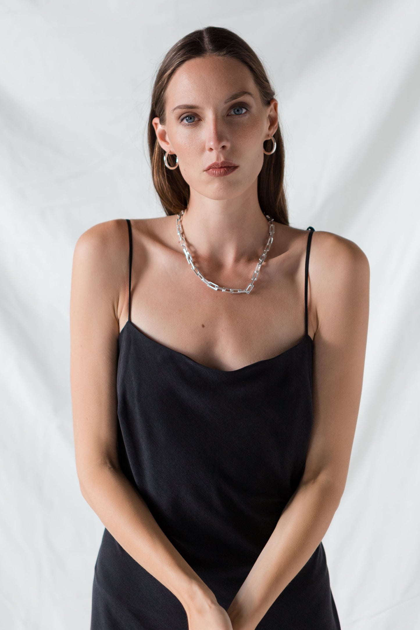 Black tencel slip dress