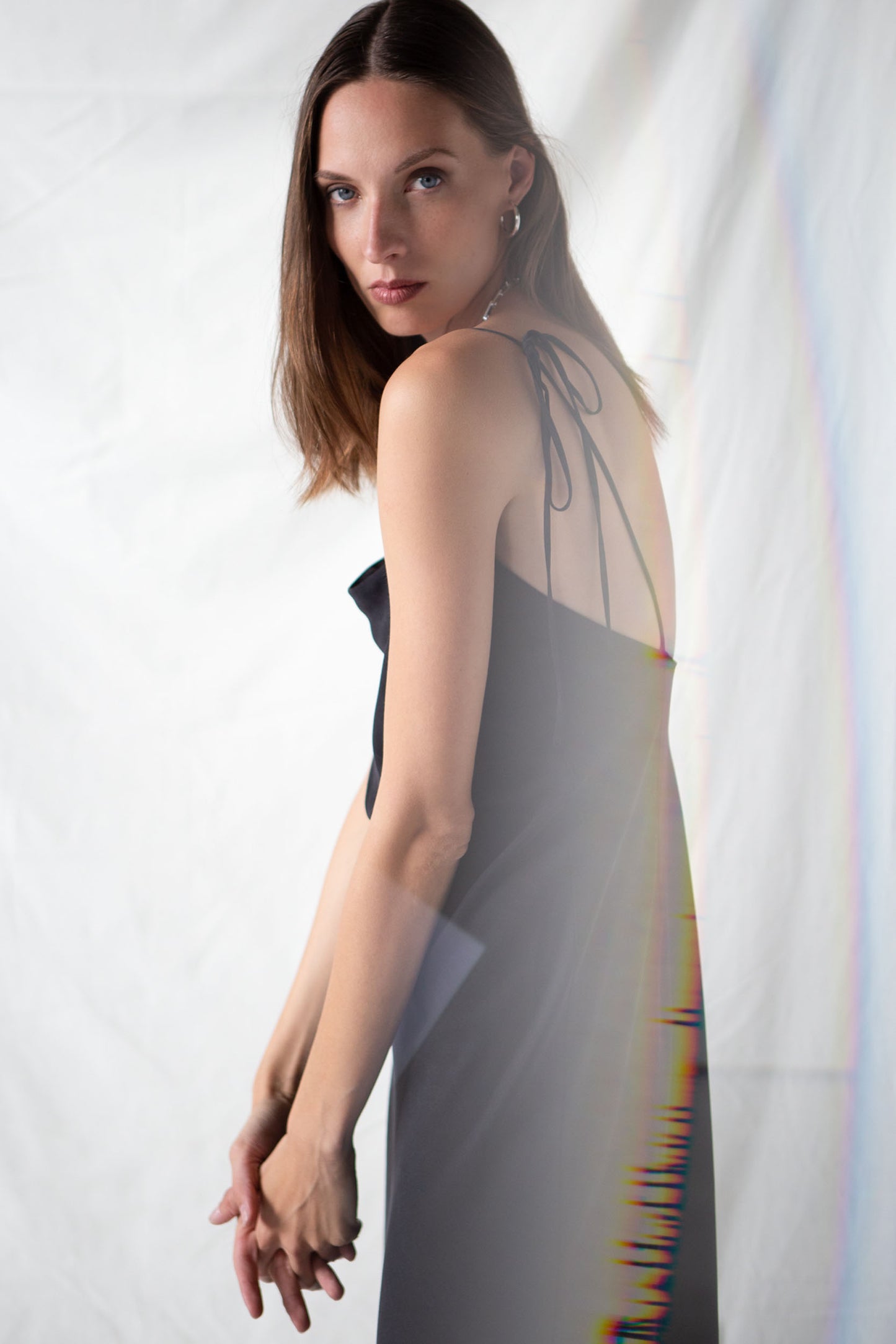 Black tencel slip dress